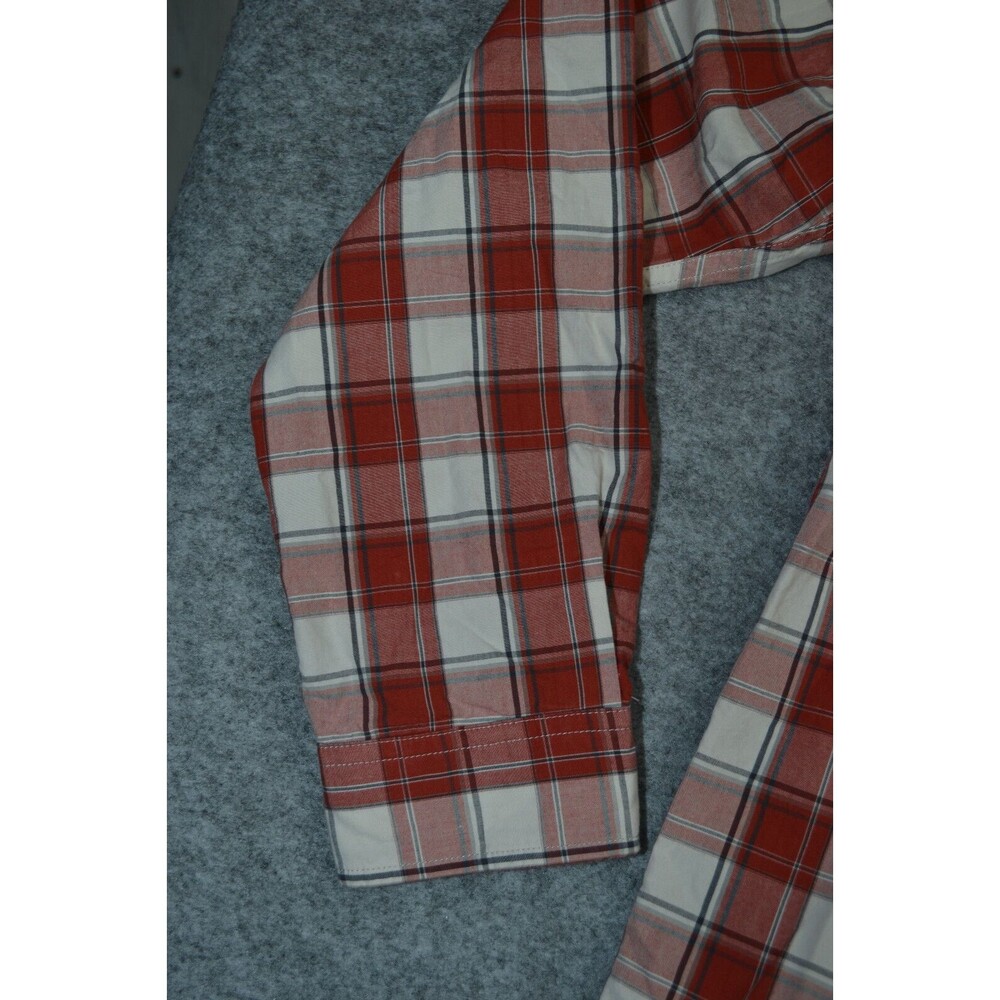 Carhartt Medium M Mens 100% Cotton Work Shirt Relaxed Fit Red Plaid Long‎ Sleeve - Picture 10 of 16